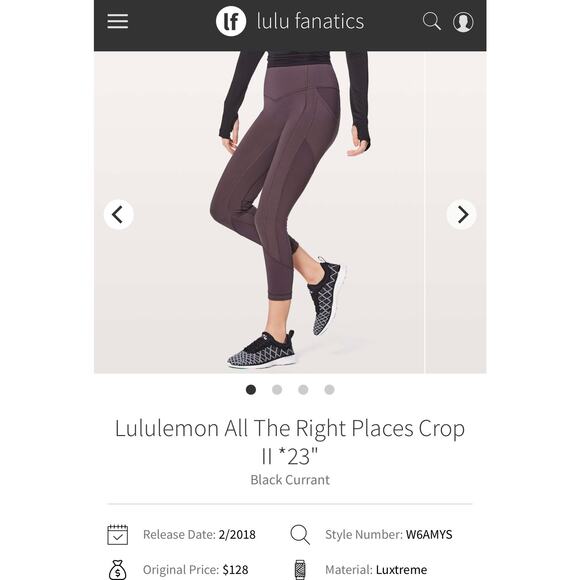Lululemon All The Right Places Crop II *23" inch
Color Black Currant Size 6 - Picture 10 of 11